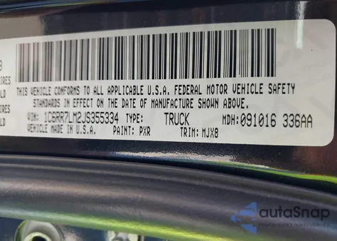 2018 Ram 1500 Lone Star 4X4 5'7 Box z USA, uszkodzony, nr VIN 1C6RR7LM2JS355334